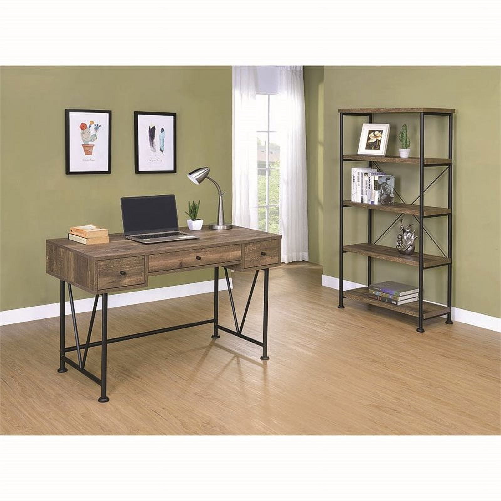 Coaster Furniture Analiese Rustic Industrial Decorative Bookcase - Rustic Oak