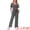Dark Grey, variant on DARING DIVA Pajama Set Ribbed Knit Top Drawstring Pants 2 Pieces Outfit S Black