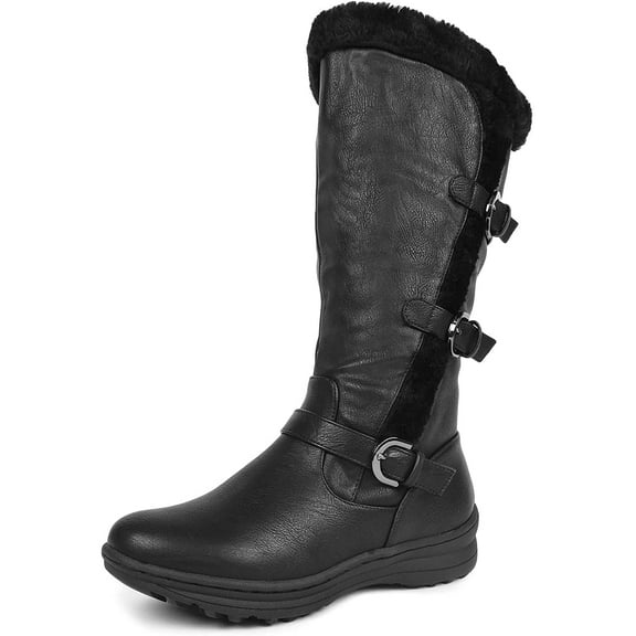 DREAM PAIRS Women's Winter Fully Faux Lined Zipper Closure Snow Knee High Boots MINX