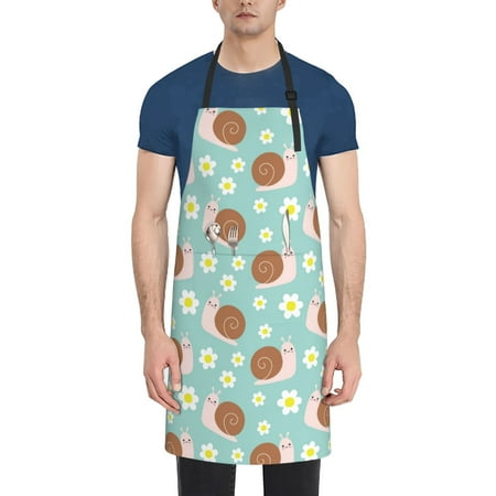 

Coaee Snail And Flower for Waterproof Apron for Unisex Adult with Adjustable Bib Apron