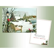 Performing Arts Velvet Touch Finish, Full Color Inside Snowy Bench Stationery Paper, 05208-16