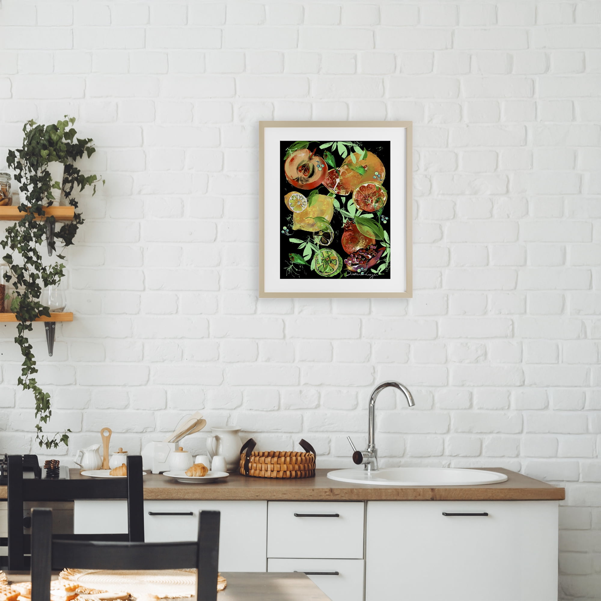 Stupell Industries Fruit Medley Combo Birch Framed Print Under Glass, design by Susan Lugar