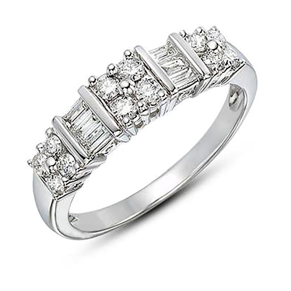 Ginger Lyne Collection Le Bella 1.25 CT Sterling Silver 5 Stone Anniversary Band Wedding Ring