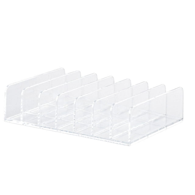 Makeup Palettes Organizer, Clear Plastic 7 Slots Makeup Holder Organizer Divided Sections Cosmetics Stand Rack Holder For Eyeshadow Palettes,Contour Kits