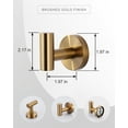 thumbnail image 5 of Stainless Steel J-Hook Robe/Towel Hook in Gold, 5 of 6