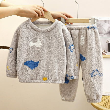 

Spazoro Toddler Girls Outfits Sets Fall and Winter 2PC Warm Shirts and Pants Pajamas Clothes Sets for Baby Kids Girls Gray Size 3 T