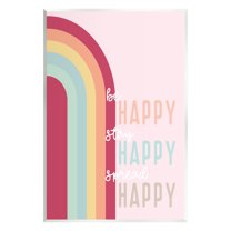 Stupell Be Stay Spread Happy Pink Rainbow Landscape Painting Wall Plaque Unframed Art Print Wall Art
