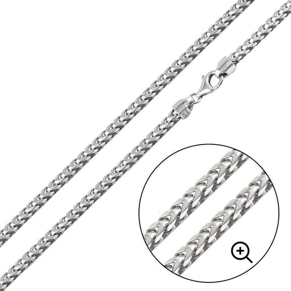 925 Sterling Silver High Polished Oval DC Franco 100 3.1mm Chain Made in Italy 20" Jewelry Female