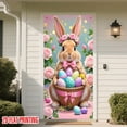 thumbnail image 2 of YWIYIUD 1PC Easter Rabbit Door Banner 71x35 Inch Easter Rabbit Door Cover Egg Rabbit Easter Door Banner Accessory Hanging Banner Sign Decoration for Happy Easter Party Decorations, 2 of 8