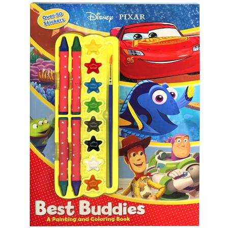 Disney Pixar Best Buddies Painting and Colors 128 pgs- 2 PCS