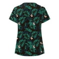 thumbnail image 3 of Camisas de uniforme de enfermera Honeeladyy Savings para mujer, lindas camisetas de manga corta con estampado floral, ropa de trabajo de oficina, camisetas de cuello en V con bolsillos, 3 of 5
