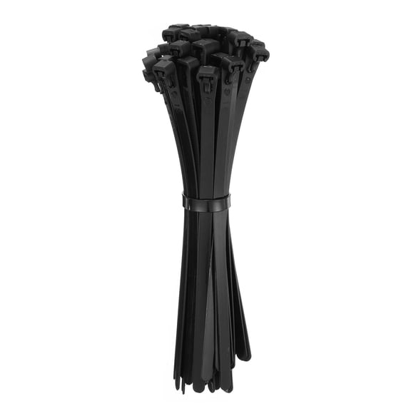 Uxcell 100pack Reusable Cable Zip Ties, Plastic Nylon Ties Wraps, 8-Inch/200mm Self-Locking Wire Ties,50LBS,Black
