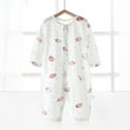 thumbnail image 3 of Summer Newborn Onesies Long Sleeve Baby Bodysuits Unisex Button Down Casual Cotton Cute Jumpsuit Romper Air-Condition, White, 9 Months, 3 of 3