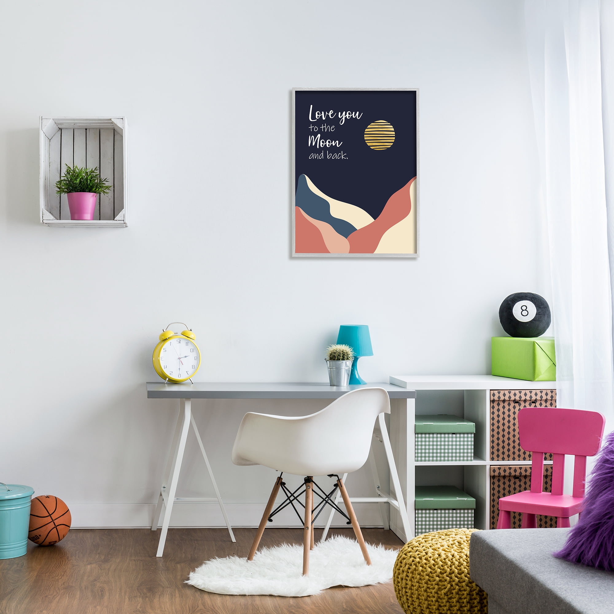 Stupell Industries Love You to Moon Phrase Night Sky Mountains, 24 x 30, Designed by Linda Birtel