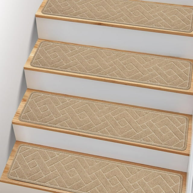 PATTENGO 15 piezas de peldaños antideslizantes para escaleras, 20 x 67 cm, interior