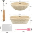 thumbnail image 5 of Bread Proofing Basket 9 inch Round & 10 inch Oval Rattan Banneton Proofing Basket Set of 2,with Bread Lame + Dough Scraper + Silicone Brush Bread Making Tools for Bakery Home Bakers, 5 of 7