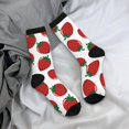 thumbnail image 5 of Fotbe Hand Drawn Strawberry Pattern Long Socks for Men & Women – Breathable & Stretchy Compression Socks, Ideal for Running, Travel, and Everyday Wear Size 5-11, 5 of 6
