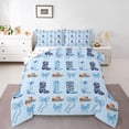 thumbnail image 2 of jejeloiu Blue Coquette Bow Full Size Comforter Sets Kids,Western Cow Print Cowgirl Boots Bedding Sets For Girls,Reversible,3-Piece, 2 of 8