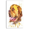 thumbnail image 2 of Aquarelle Chien Brun Agressif - Art Mural sur Toile d'Animal, 2 of 3