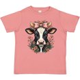 thumbnail image 3 of Inktastic Rustic Cow Flowered Bow Girls Toddler T-Shirt, 3 of 5