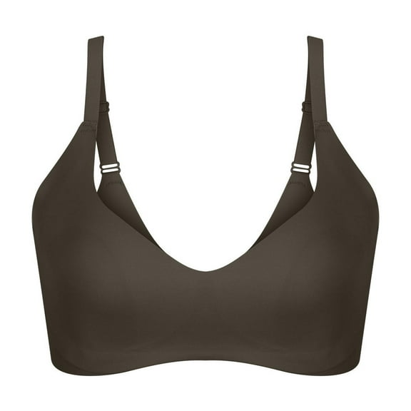 XuJwPNcy Wireless Bras for Women No Underwire Support Comfortable Seamless Bras Push up V Neck Everyday Bra