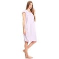 thumbnail image 3 of Lati Fashion Women Nightgowns Short Sleeve Female Nightgowns & Sleepshirts Purple XL, 3 of 4