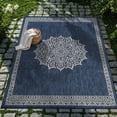 thumbnail image 6 of Outdoor Rug 6x9 Medallion Blue Modern Area Rugs For Indoor And Patios Kitchen Hallway Mats Washable Porch Deck Outside Carpet (medallion 6 X 9), 6 of 9