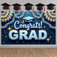 thumbnail image 6 of Pink Theme Graduation Banner Graduation Cap Grad Backdrop Colorful Balloons Congrats Lettering Graduation Background for Graduation Party College Graduation Photo Shoot, 6 of 9