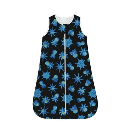 

Cauagu Blue Octopus for Infant Wearable Blanket Unisex Girl Boy Swaddle Transition Sack - Newborn Essentials Sleep Clothes-Medium