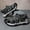 Gray, variant on Men's Brown Genuine Leather Closed Toe Outdoor Hiking Sandals Adjustable Velcro Back Strap Trekking Shoes