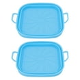 thumbnail image 1 of 2 Pcs Fryer Silicone Liner Heat Resistant Easy Cleaning Reusable Fryer Basket with Handles Blue, 1 of 9