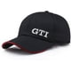 thumbnail image 1 of Gorra de béisbol GTI con letras bordadas, sombrero informal para hombres y mujeres, Logo de coche de carreras, sombreros deportivos de algodón negro, 1 of 5