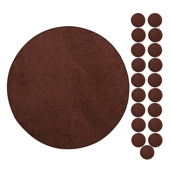 Furnish My Place Modern Plush Solid Chocolate Color Rug - Pets and Kids Friendly Rug, Indoor/Outdoor Mat, Area Rugs Great for Kids, Pets, Event, Living Room, Made in USA, 3' Round - Set of 20