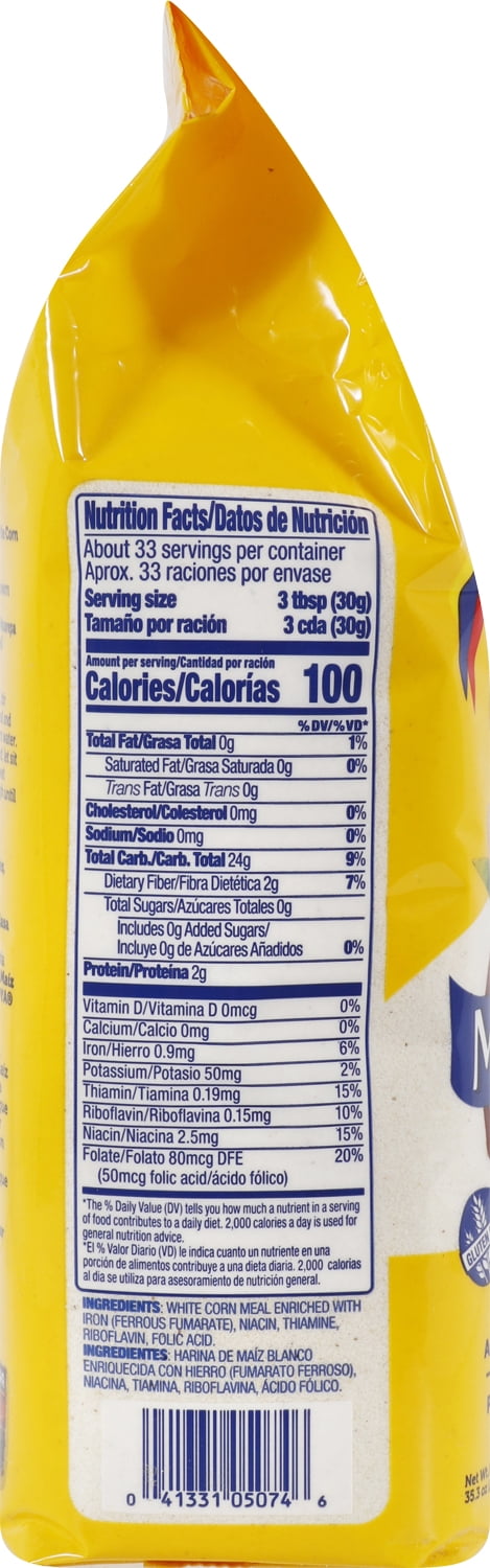 (5 pack) GOYA® Masarepa® – Pre-Cooked White Corn Meal, 35.2 oz Pouch