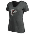 thumbnail image 2 of Women's Heather Gray Atlanta Falcons Primary Logo V-Neck T-Shirt, 2 of 3