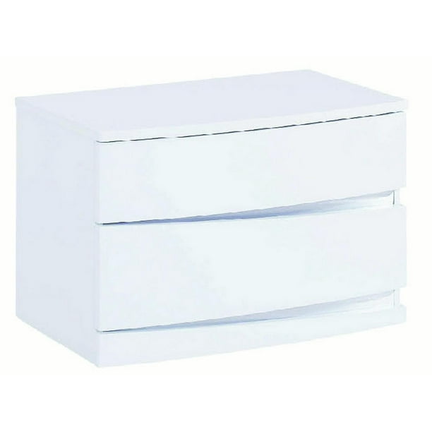 16.5" Exquisite White High Gloss Nightstand