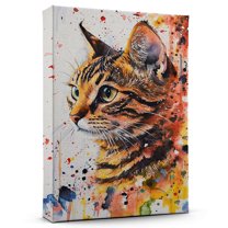 Bengal Cat Brown Tabby Canvas Wall Art Animal Decor, Bengal Cat Brown Tabby Canvas Prints Wild Animal Artwork for Living Room Bedroom Office 190HD28