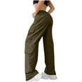 thumbnail image 3 of EDFBUYKRS Female Women Pants Casual Plus Size Sweatpants for Women Tall Women's Fashionable Casual Solid Color Straight Leg Casual Trousers M, 3 of 9