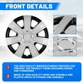 thumbnail image 2 of Hubcaps Wheel Covers 14 " Universal Set of 4 Snap On Car Truck SUV Wheel Rims Cover PP Material (Silver & Black Lacquer）, 2 of 8