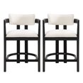 thumbnail image 2 of GDF Studio Morden Counter Stool Set with Curved Wood Backrest, Set of 2, Black, 2 of 8