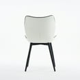 thumbnail image 3 of YOUNIKE Upholstered Dining Chairs Set of 2, Faux Leather Kitchen Chairs, Modern Side Chairs, Wide Curved Back, Metal Legs, White, 3 of 15