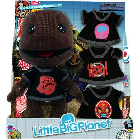Little Big Planet 10" Brown Knit Sackboy Plush with 4 T-Shirts