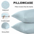 thumbnail image 5 of Throw Pillow Covers 16x16 Inch Set of 2, Aqua Blue Green Waterproof Outdoor Pillow Covers, Checkered Plaid Gingham Lattice Trellis Decorative Cushion Pillowcases for Couch, Sofa, Bed, Garden, Patio, 5 of 9