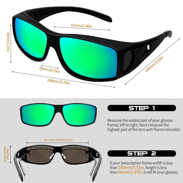 Wrap Around Sunglasses for Men and Women UV Protection Polarized Sports  Driving Glasses Wear Over Shades Fit Over Eyeglasses