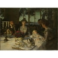 thumbnail image 2 of Lucien Simon 24x19 Black Ornate Framed Double Matted Museum Art Print Titled: Talking in the Twilight, 2 of 5