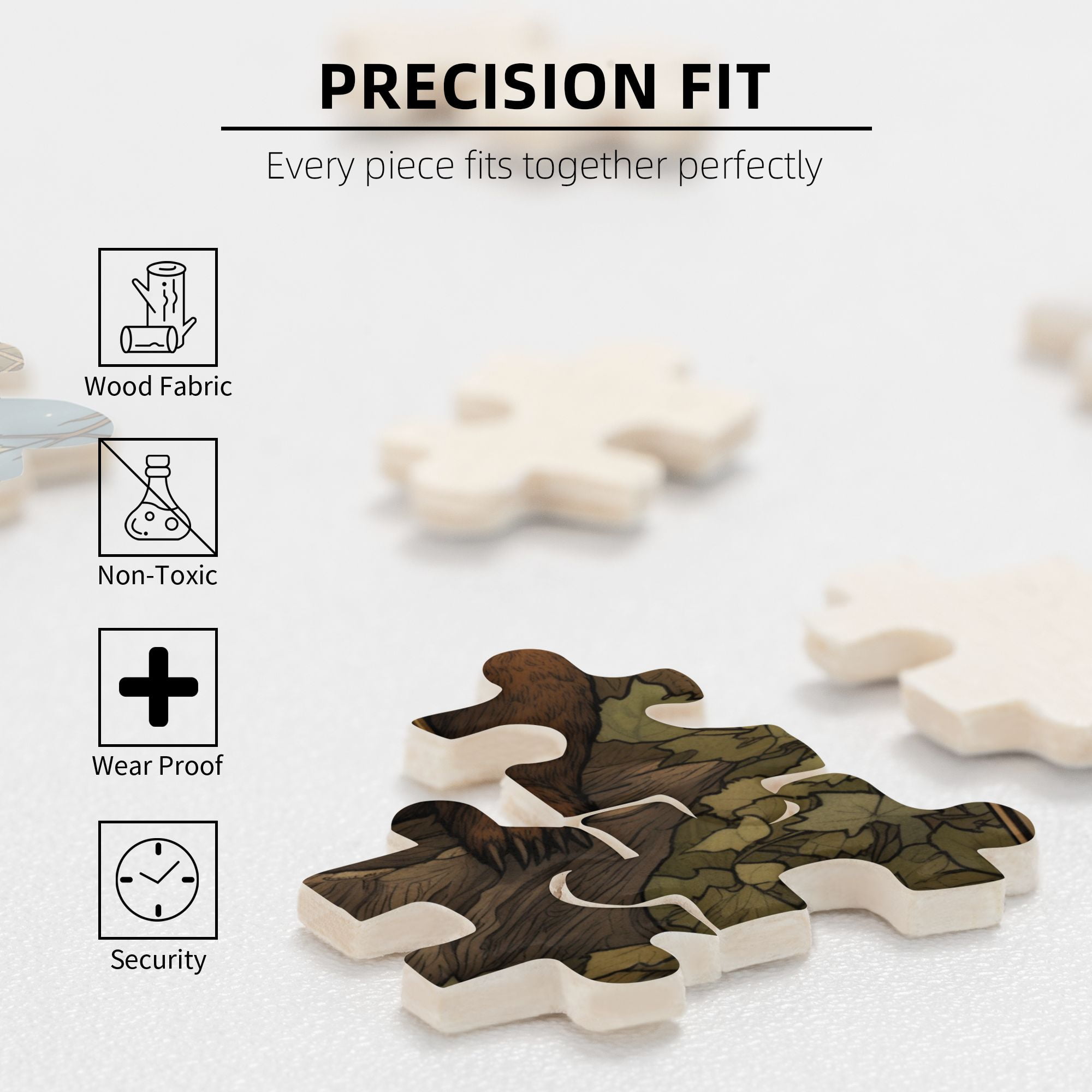 1000 PCS Forests Brown Bear 1000 Piece Animal Jigsaw Puzzles,Funny Animal Wooden Puzzle For Home Wall Decor,Puzzles Suitable For Entertaining With Family During Holidays,Brain Challenge