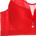 thumbnail image 3 of Bigersell Padded Bralette Women Yoga Sports Front Closure Elastic Breathable Lace Trim Bra Underwear Women Size Female Seamless Sports Bra, Style 3483, Red 38C, 3 of 3