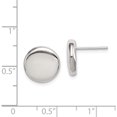 thumbnail image 4 of Sterling Silver Polished Button Post Earrings (12 X 12) Made In India qe7100, 4 of 5