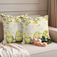 thumbnail image 2 of Summers Lemon Gnomes Pillow Covers 2 Pack Farm Yellow Fruit Green leaf Pastoral Pillowcase Waterproof Outdoor Throw Pillow Cover for Patio Garden Square Cushion 18”x18”, 2 of 9