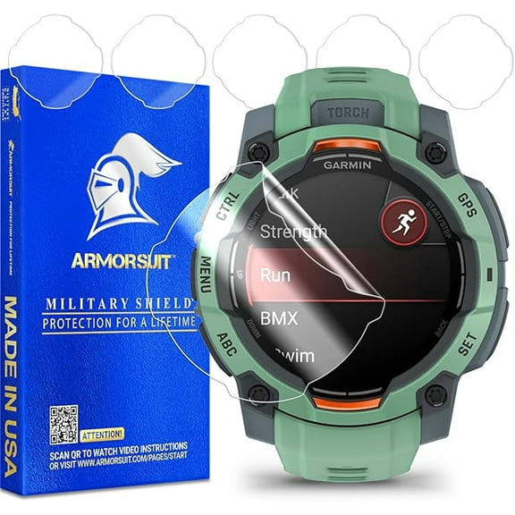 ArmorSuit 6 Pack for Garmin Instinct 3 45mm (AMOLED/Solar) Screen Protector MilitaryShield HD Clear Film - Made in USA